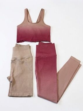 Spiritual Gangster Rouge Tri Desert Wash Three Piece Seamless Set